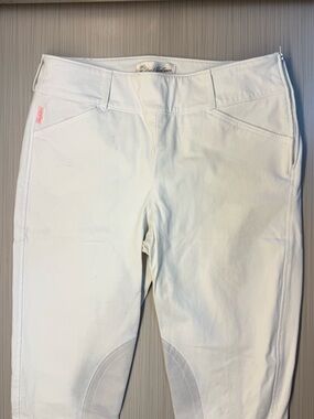 The Tailored Sportsman White Equestrian Riding Breeches with Knee Patches